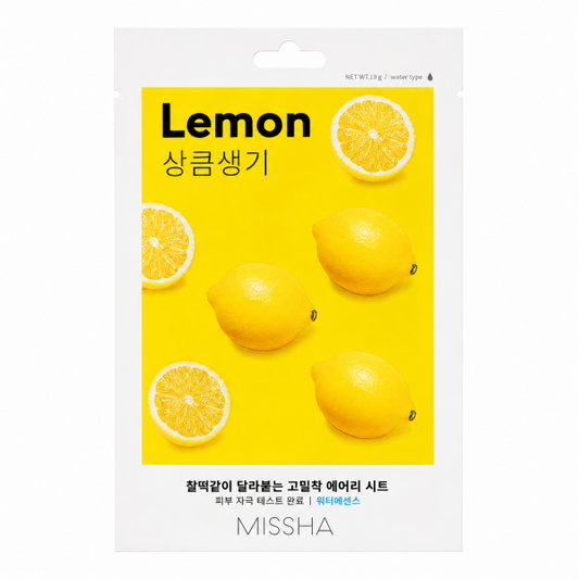 Missha – Airy Fit Sheet Mask Lemon, 1 sheet